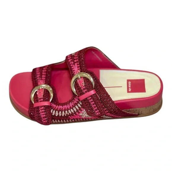 Dolce Vita Ralli Pink Knit Woven Boho Sandals- Size 8 - Picture 7 of 8